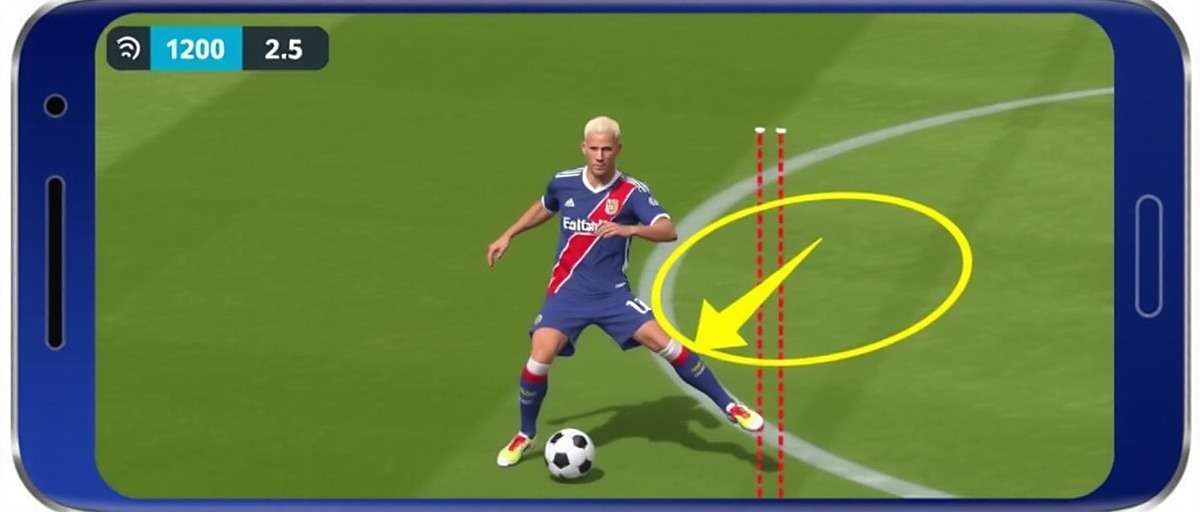Executing Skill Moves in FIFA Mobile FIFA Mobile player executing a skill move to bypass a defender